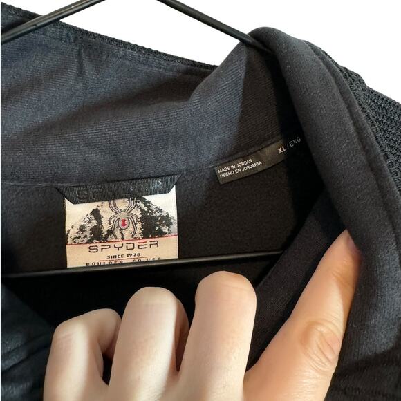 Spyder Men's Half Zip Fleece Pullover Black XL Fall Winter Outdoor Hike Camp - Picture 3 of 5